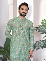 Thumbnail for Anaita Green Digital Printed Work Cotton Straight Kurta - Distacart
