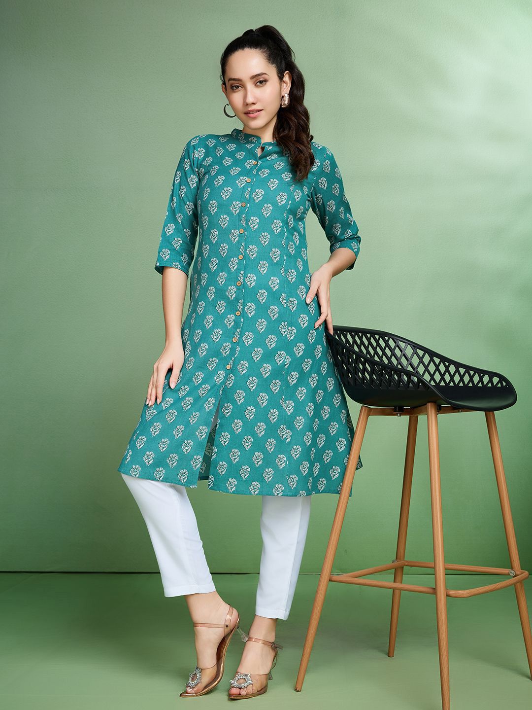 Sangria Printed Pure Cotton Kurta - Distacart