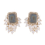 Thumbnail for Nuyug 22K Gold Plated Labradorite Stone Contemporary Stud Earrings