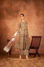 Thumbnail for Joban Fashion Green Hand Block Printed Cotton Suit Set - Distacart