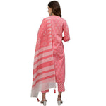 Thumbnail for Anubhutee Women's Cotton Regular Floral Printed Pink Kurta Set - Distacart