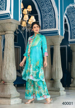 Thumbnail for Designer Stylish Sky Pure Muslin Stitched Suit - Apoorva - Distacart