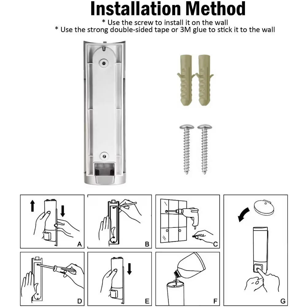 Bronson Professional Soap Dispenser Wall Mounted Cylindrical Shampoo - Dista
