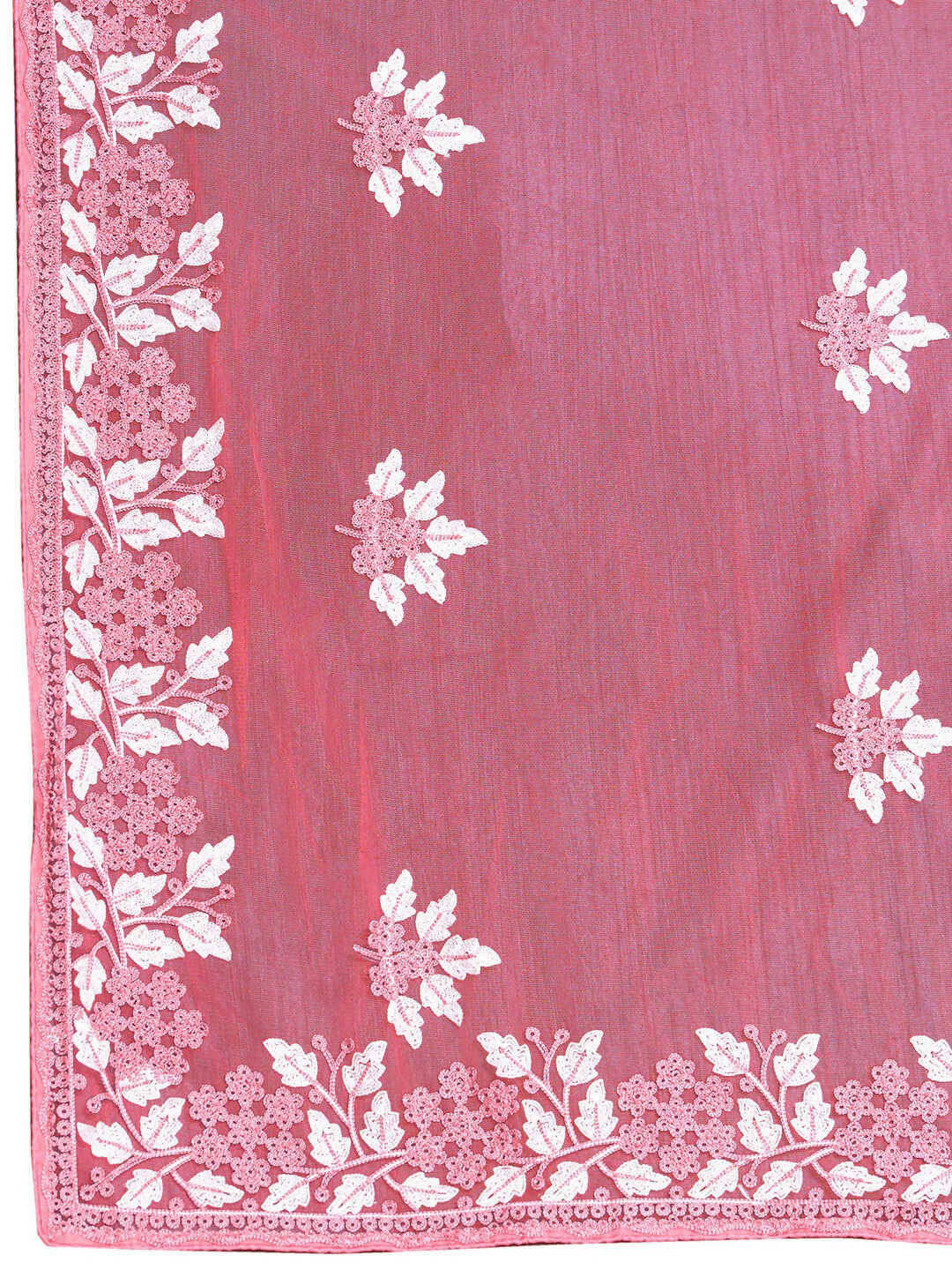 Teeya Creation Womens Latest Stylish Party Wear Soft Net Saree-Peach - Dista
