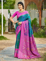 Thumbnail for Astita Sea Green Soft Silk Saree