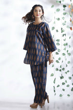 Thumbnail for Breathables Blue Butta Cotton Kurta & Pant Co-Ord Set - Dista