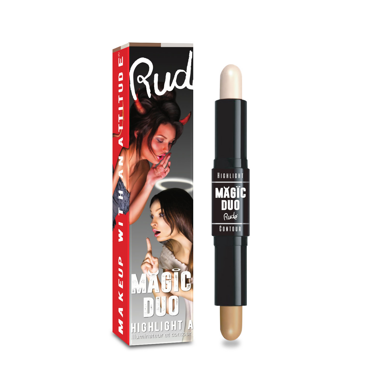 Rude Cosmetics Magic Duo Highlight & Contour - Light - Distacart