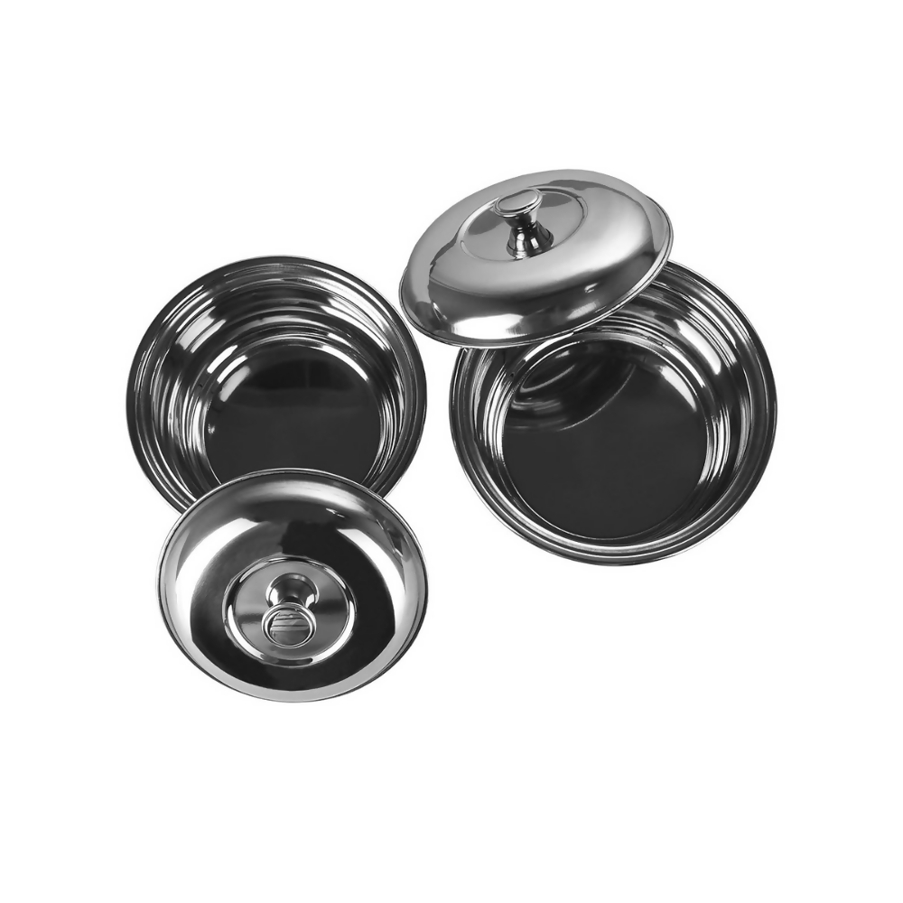 Sumeet Stainless Steel Copper Bottom Multipurpose Cook & Serve Handi With Lid - 2 Pcs Set - Dista