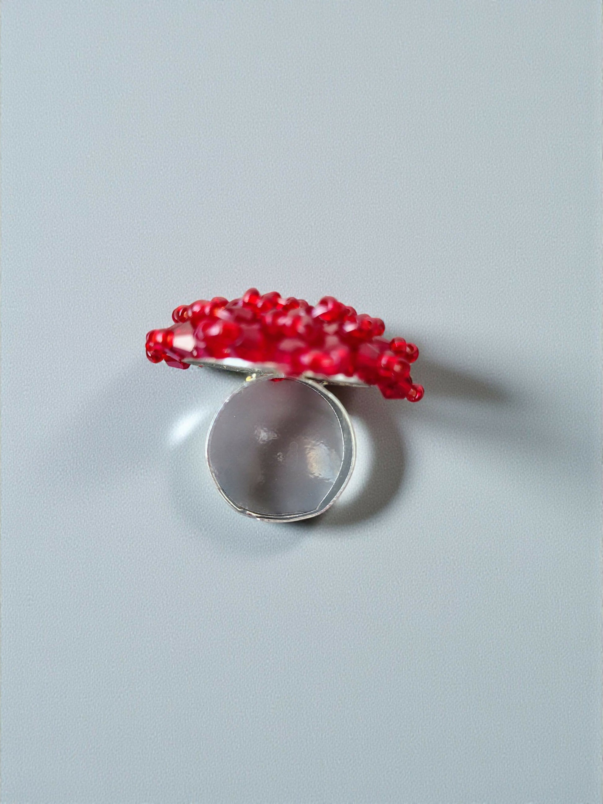 Inhanns Rang-E-Roshan Adjustable Ring – Handmade Crystal Statement Ring - Maroon 2 - Distacart