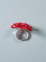 Thumbnail for Inhanns Rang-E-Roshan Adjustable Ring – Handmade Crystal Statement Ring - Maroon 2 - Distacart