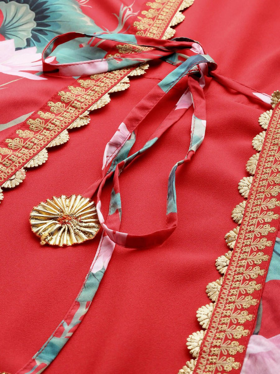 Ahalyaa Women's Traditional wear Ethnic Dress - Red - Distacart