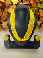 Thumbnail for Inhanns Vibrant Handmade 20 Layers Beaded Necklace With Matching Earrings - Yellow - Distacart