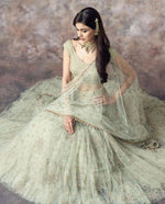 Thumbnail for Jyoti Fashion Catching Aqua Green 3MM Sequin with Jari Embroidered Net Lehenga Choli with Dupatta - Distacart