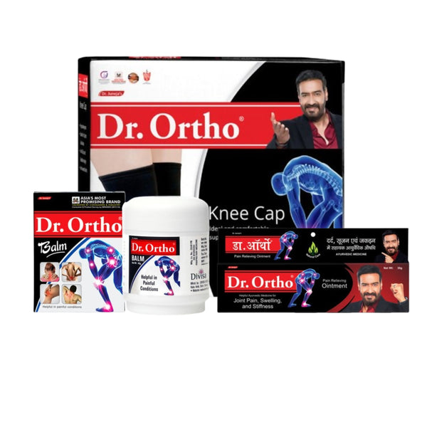Dr. Ortho Ayurvedic Ointment, Balm & Knee Cap Combo - Distacart