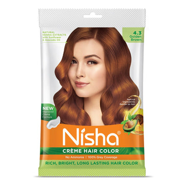 Nisha Creme Hair Color for Women - Golden Brown - Distacart