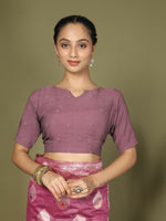 Thumbnail for Astita Linen Cotton Pink Saree