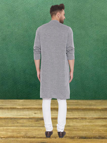Even Apparels Men's Pure Cotton Grey Kurta - Distacart