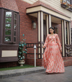Thumbnail for Aayaa Pure Chanderi Gown With Heavy Digital Print - Multi Color - Distacart