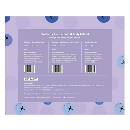mCaffeine Blueberry Escape Bath & Body Gift Kit Set - Distacart