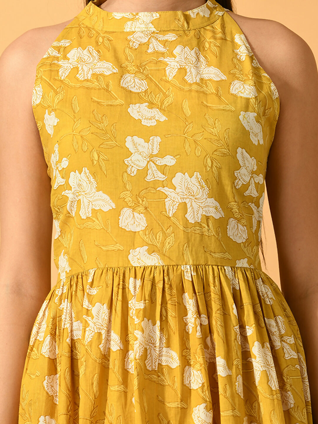 Myshka Women's Yellow Fit and Flare Party Dress - Distacart