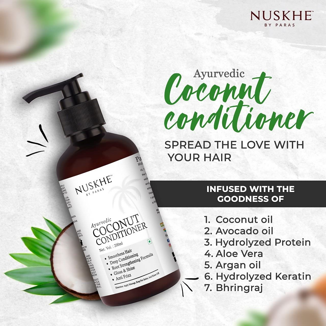 Nuskhe By Paras Ayurvedic Coconut Conditioner - Distacart