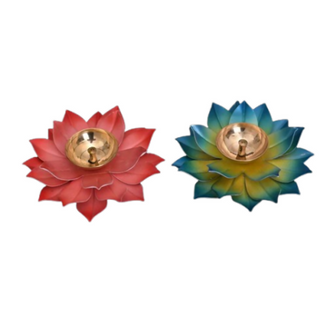 CraftVatika Kamal Diya Deepak Lotus Brass Diyas Oil Lamp Pooja - Dista