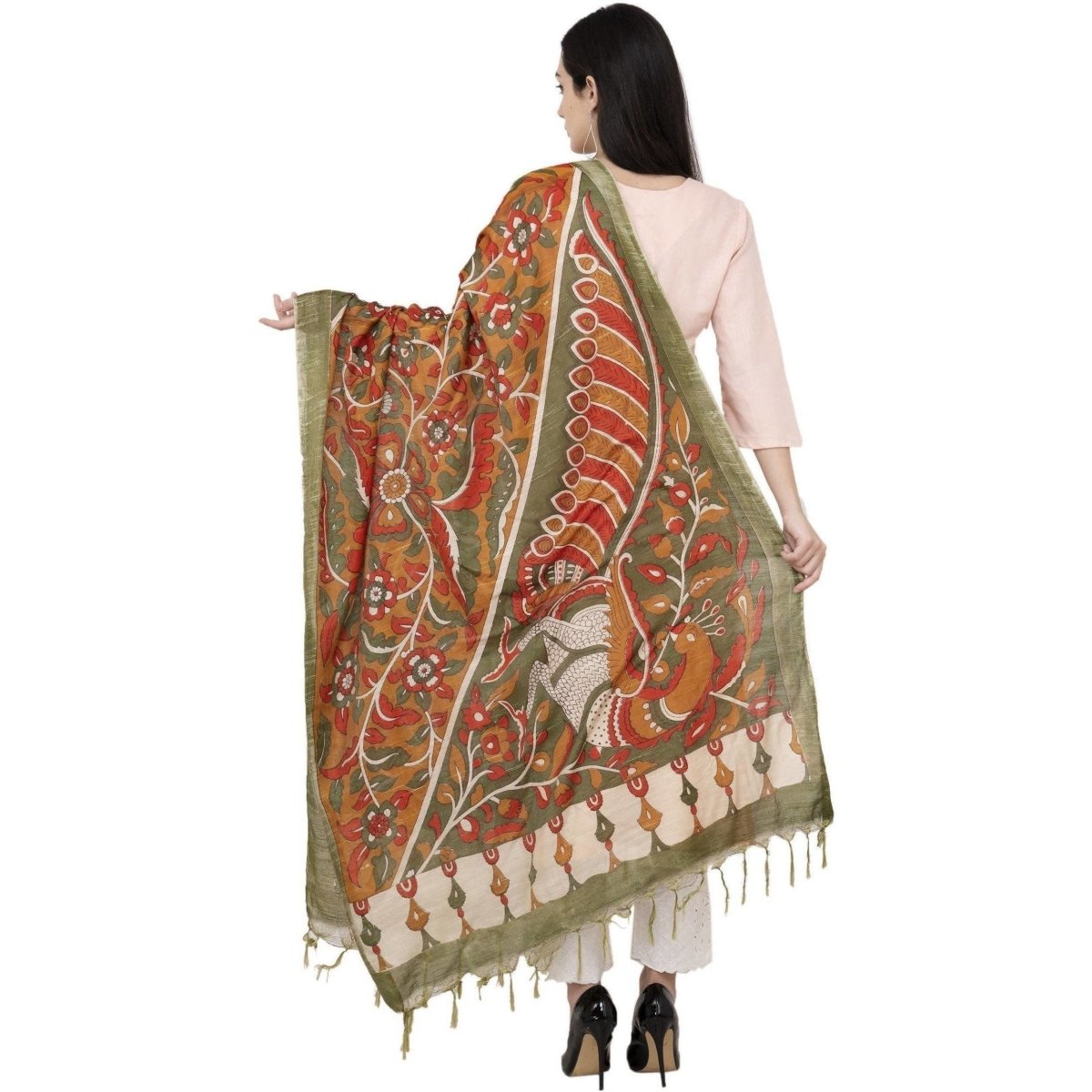 A R Silk Modal Kalamkari Print Fancy Dupatta Color Multi Print Dupatta or Chunni