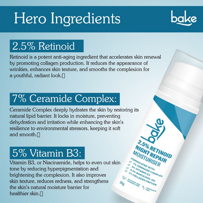 Bake 2.5% Retinoid Night Cream Bakuchiol Oil - Distacart