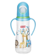 Thumbnail for Babyhug Bubble Anti-Colic Sterilizable Feeding Bottle With Handles Blue White - Distacart
