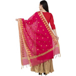 Thumbnail for A R Silk VNS Ambi Booti Fancy Dupatta Color Rani Dupatta or Chunni