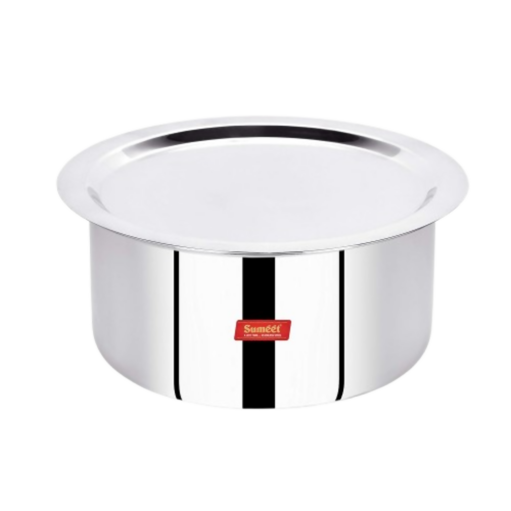 Sumeet Cook Smart TriPly Steel-Aluminium-Steel - 3 Layers Tope with Lid - 22 cm - Dista