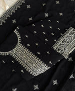 Thumbnail for KC Black Georgette Straight Suit With Heavy Embroidery - Dista
