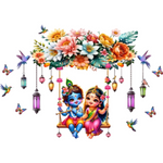 Thumbnail for Decor Villa PVC Vinyl Radha Krishna On Branch Self-Adhesive Wall Sticker