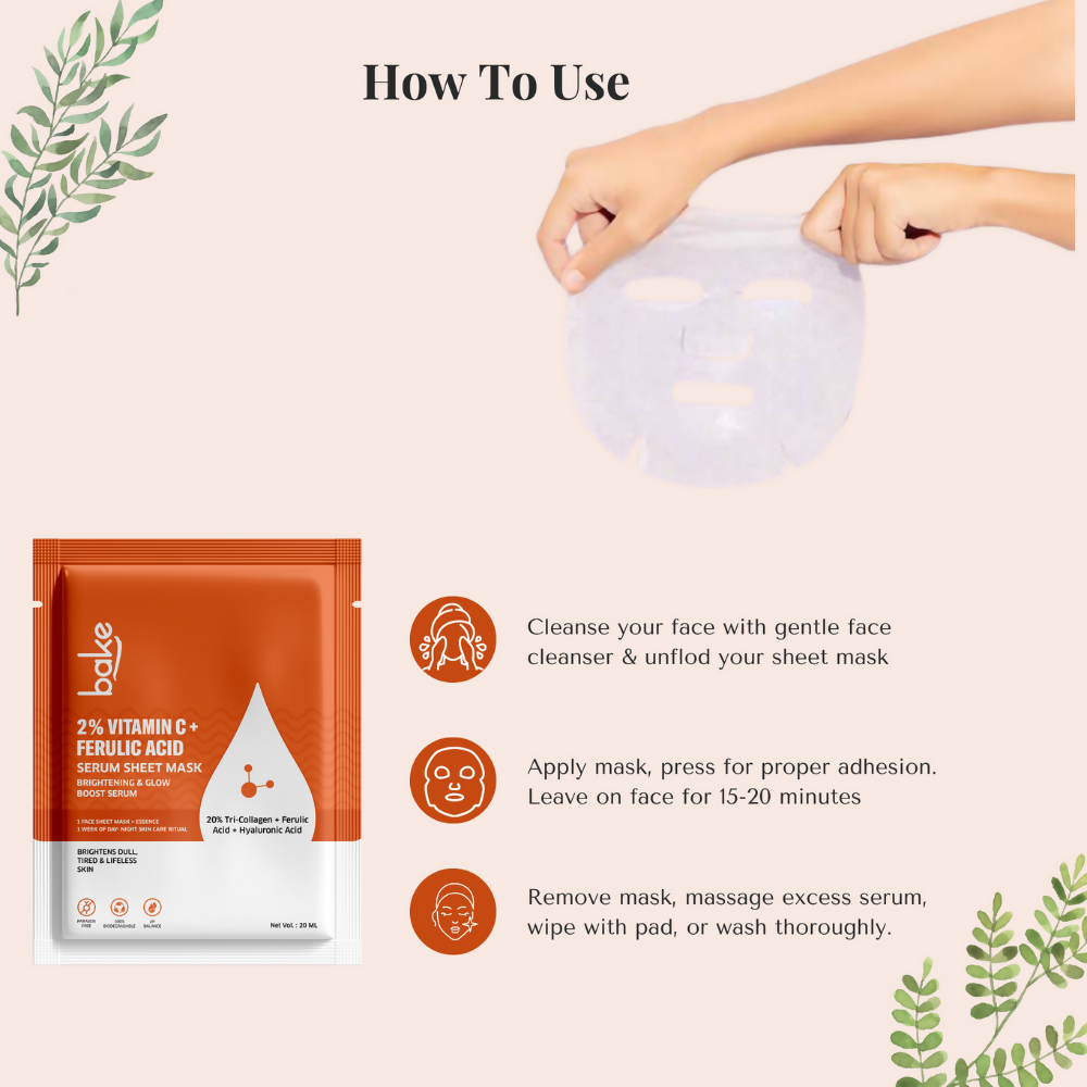 Bake 2% Vitamin C + Ferulic Acid Serum Sheet Mask
