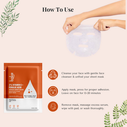 Bake 2% Vitamin C + Ferulic Acid Serum Sheet Mask - Distacart