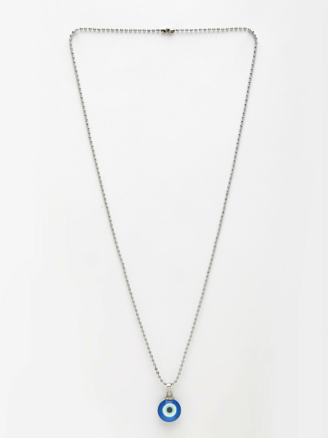 NVR Unisex Evil Eye Silver-Plated Stainless Steel Pendant with Chain - Distacart