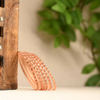 Afast Elegant Bridal & Wedding Party Fashion Bangle/Kada Set, Peach, Glass, Pack Of 12 Model No- A4 - Distacart