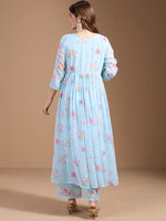 Thumbnail for Ode by House of Pataudi Women Floral Printed Regular Kurta with Trousers & With Dupatta - Distacart