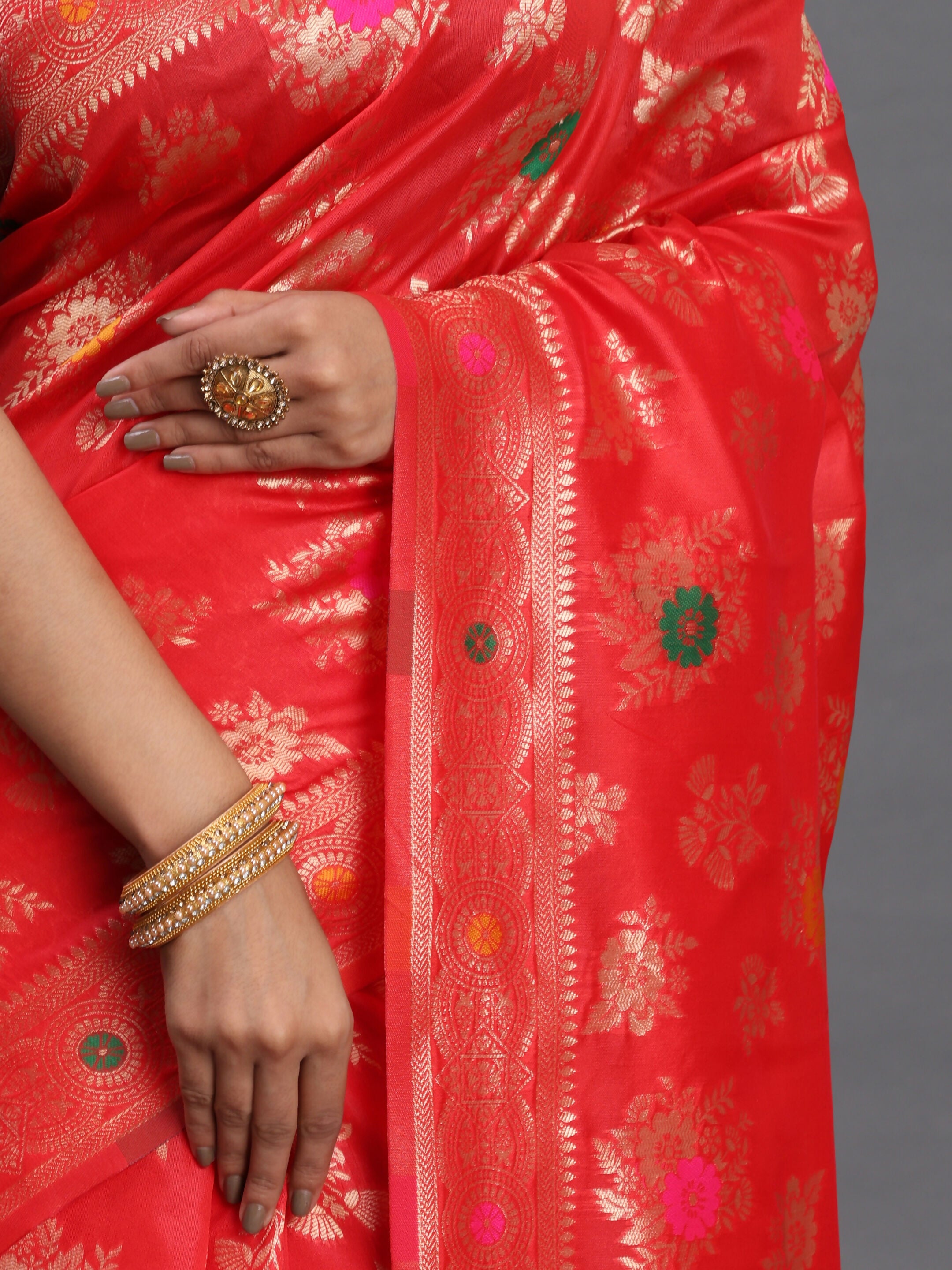Astita Banarasi Silk Red Saree