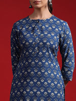Thumbnail for Indo Era Women Geometric Printed Thread Work Kurta