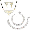 AanyaCentric Gold-plated Mangalsutra Pendant Earring Set & Silver Plated Anklet - Distacart