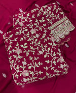 Thumbnail for KC Rani Pink Straight Suit For Women Georgette Fabric - Dista