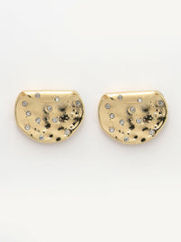 Thumbnail for NVR Women's Set of 2 Gold & Silver Brass-Plated Artificial Stones Studded Studs Earring - Distacart