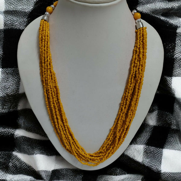 Inhanns Bloom Handmade Beaded Only Necklace - 12 Layers - Yellow Necklace - Distacart