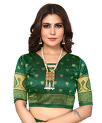 Thumbnail for Vamika Green Printed Art Silk Saree - Distacart