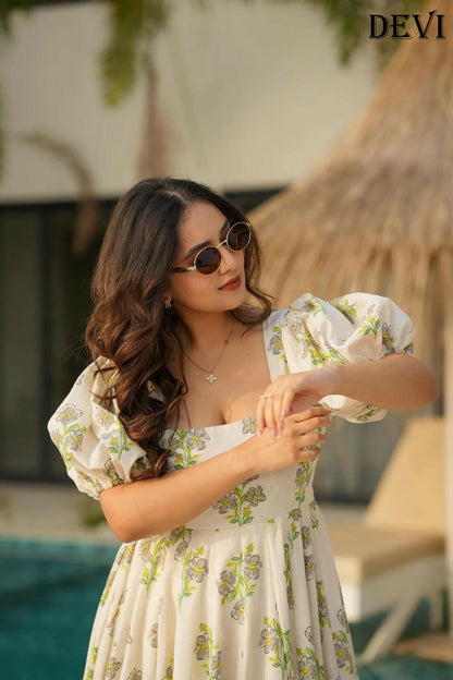 Aayaa Designer Printed Full Flared Gown - Multi Color - Distacart