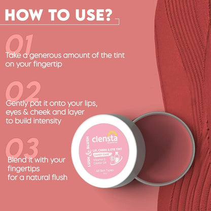 Clensta Lip Cheek Tint - Candy Cane - Distacart