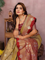 Thumbnail for Aastha Fashion Light Brown Silk Sarees Weaving Saree - Distacart