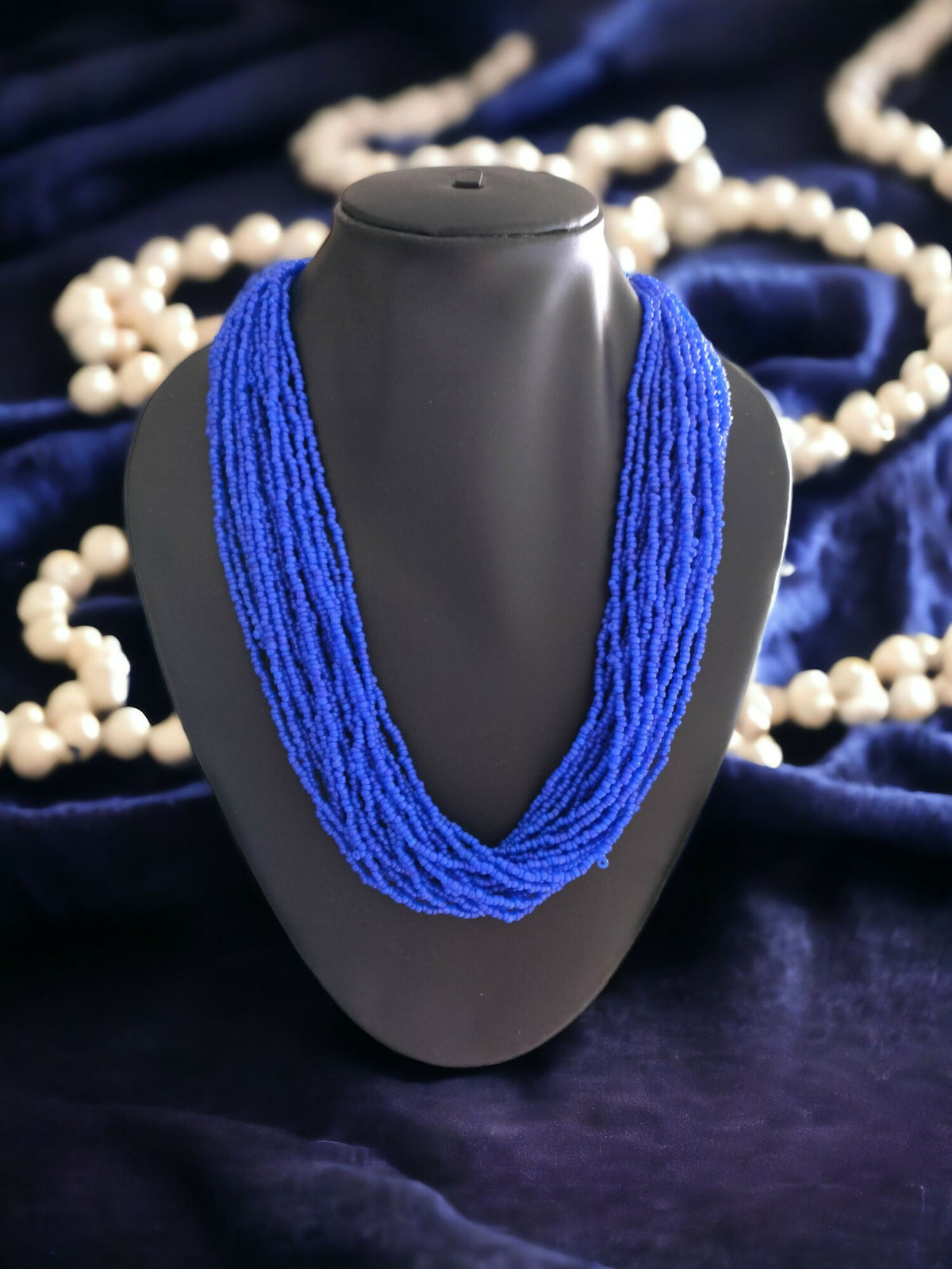 Inhanns Handmade Beaded Multilayer Necklace, 20 Layers - Blue - Distacart