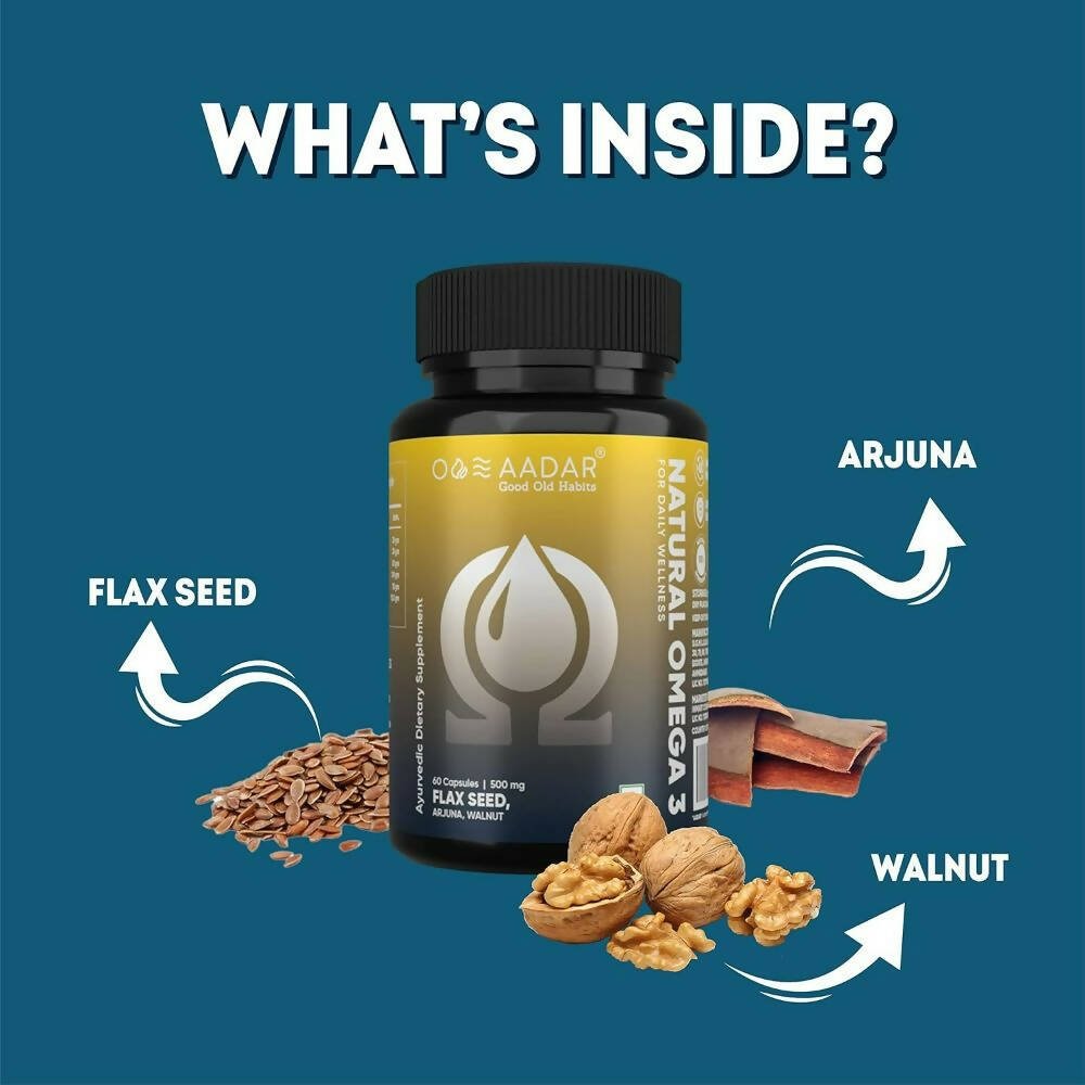 Aadar Natural Omega 3 Flax Seed Capsules - Distacart